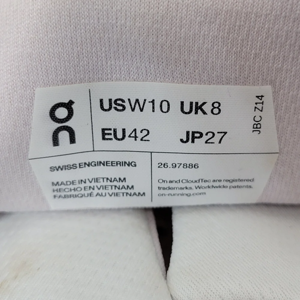 ON Cloud Cloudnova White Lavender Purple Running Sneaker Shoes Women's Size 10 - Picture 3 of 6